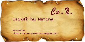 Csikány Nerina névjegykártya